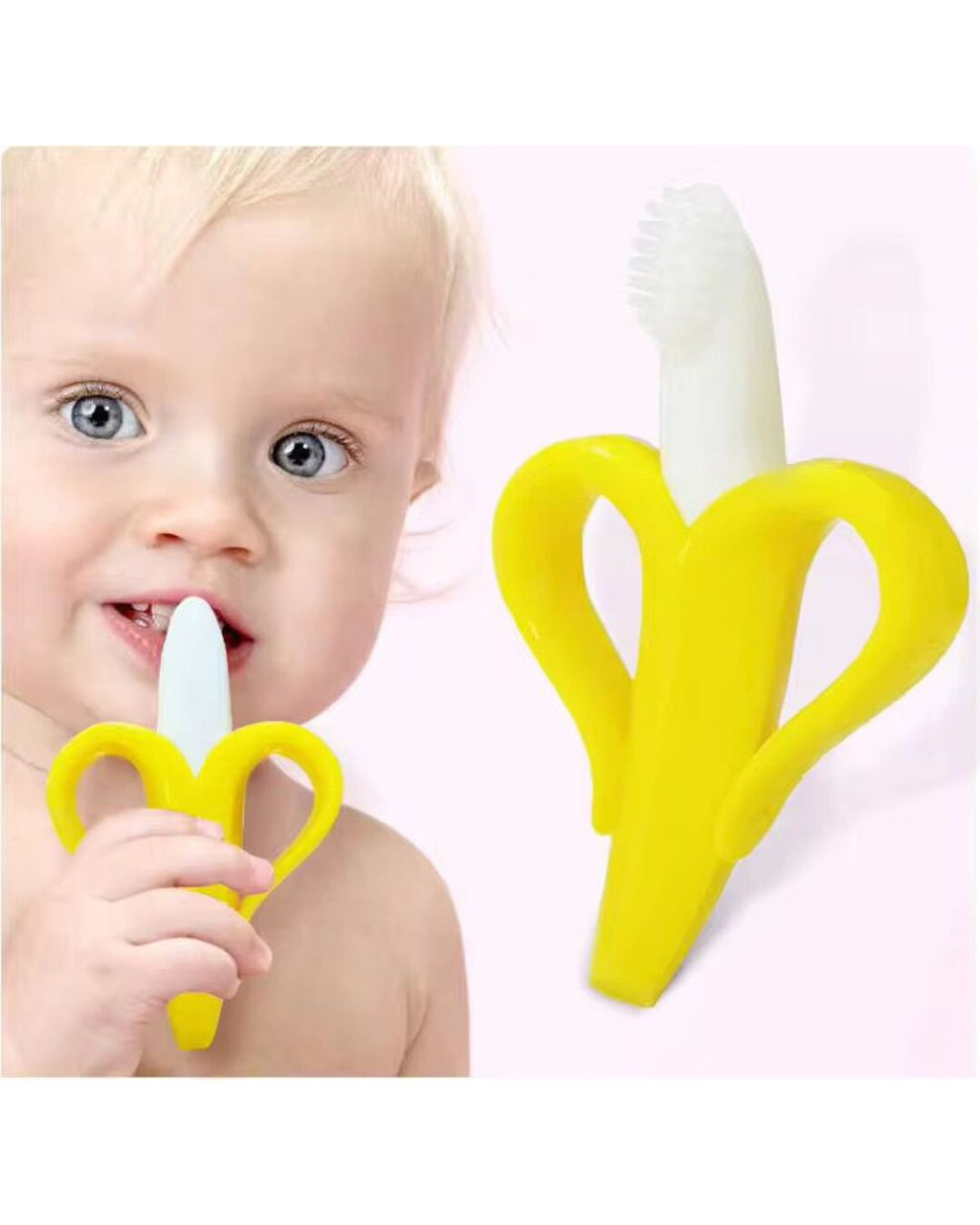 Rascaencias Mordedor Bebe Banana y Cepillo