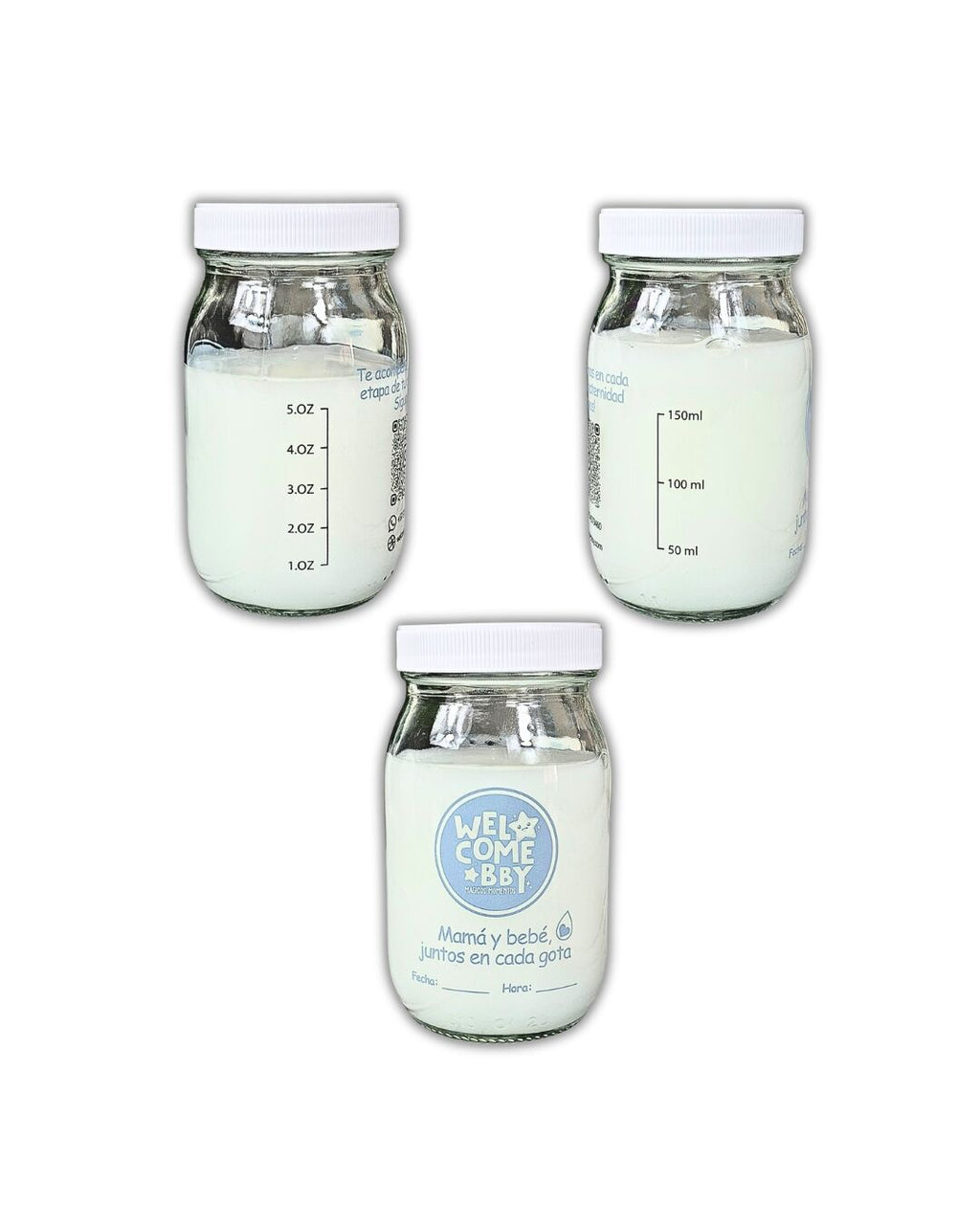 Frascos de Vidrio para Leche Materna