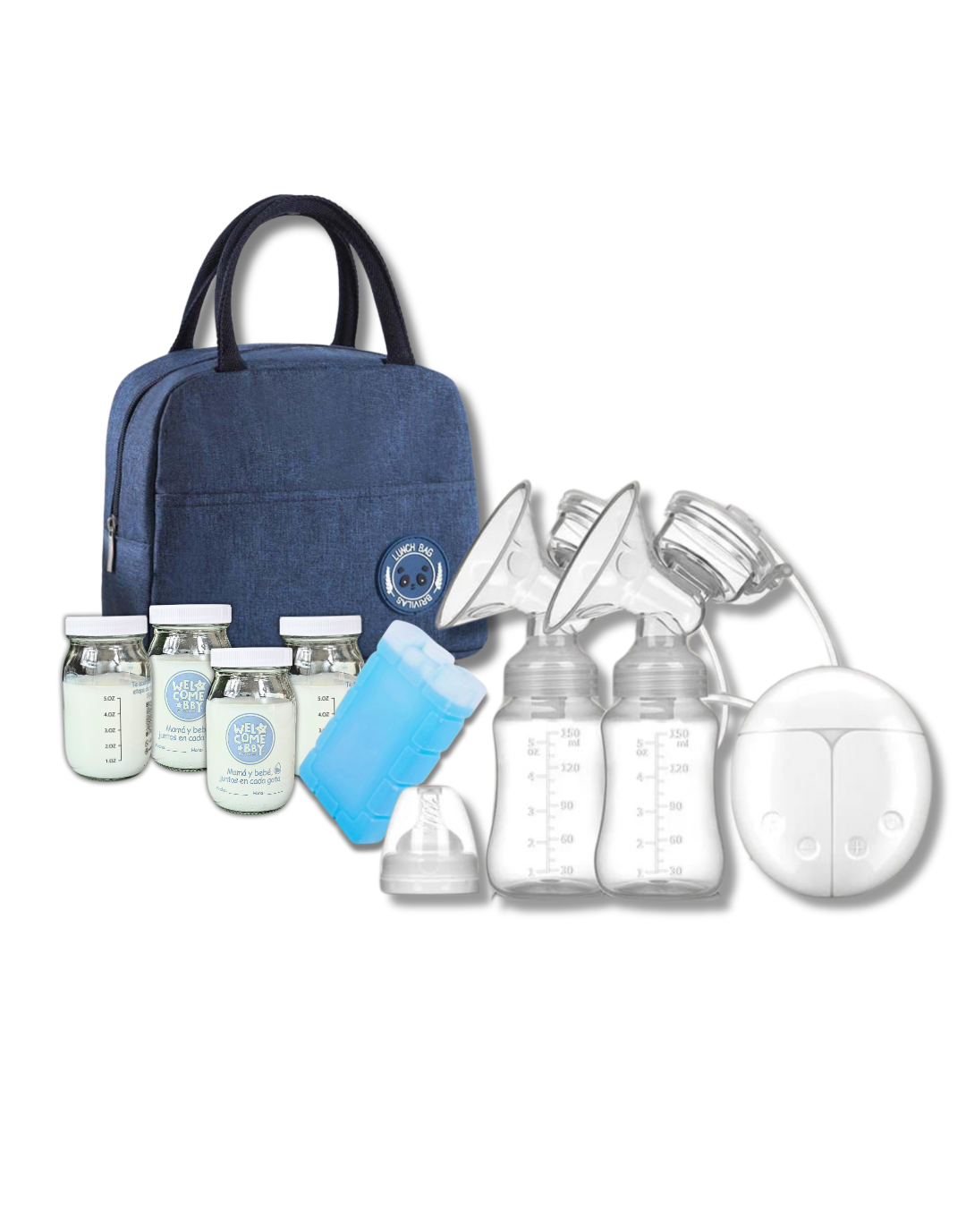 Kit Transporte de leche materna con extractor eléctrico doble