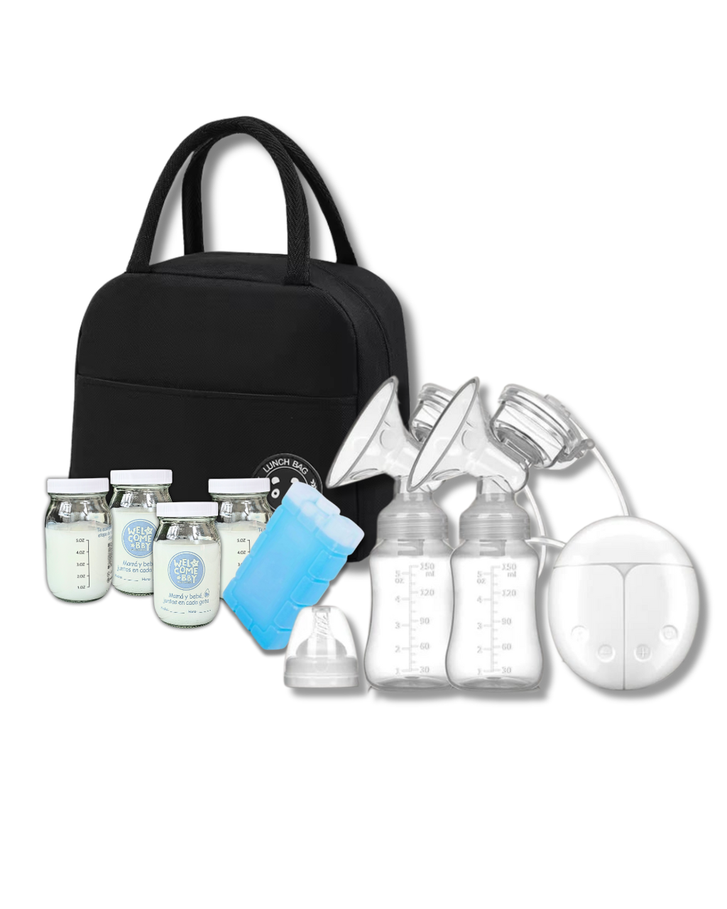 Kit Transporte de leche materna con extractor eléctrico doble
