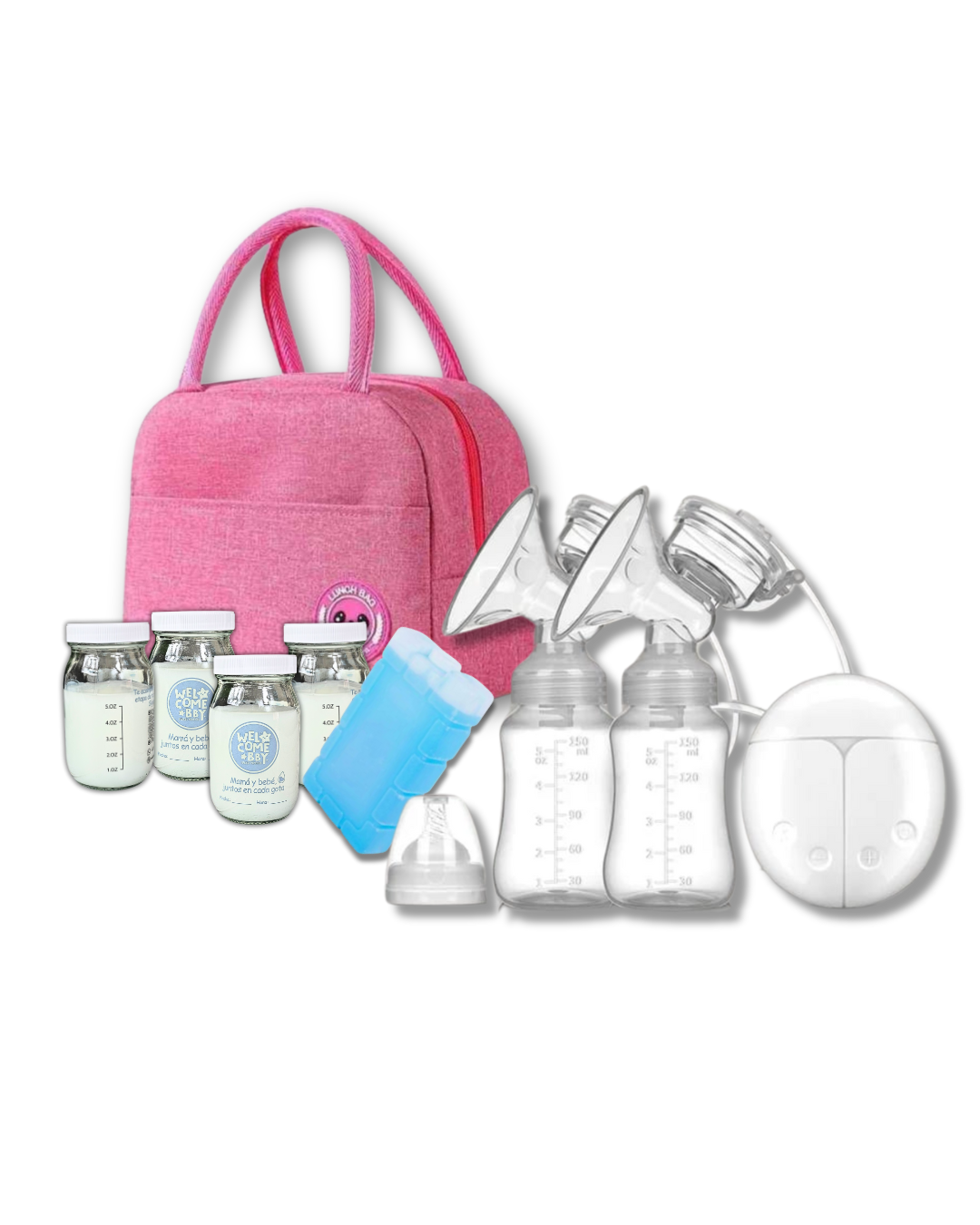 Kit Transporte de leche materna con extractor eléctrico doble