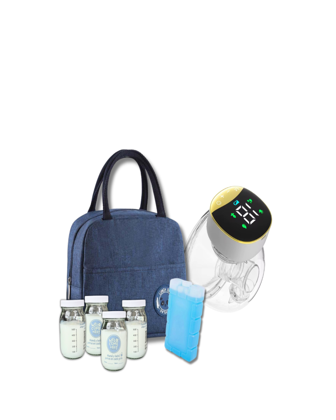 Kit transporte de Leche Materna con Extractor Manos libres sencillo
