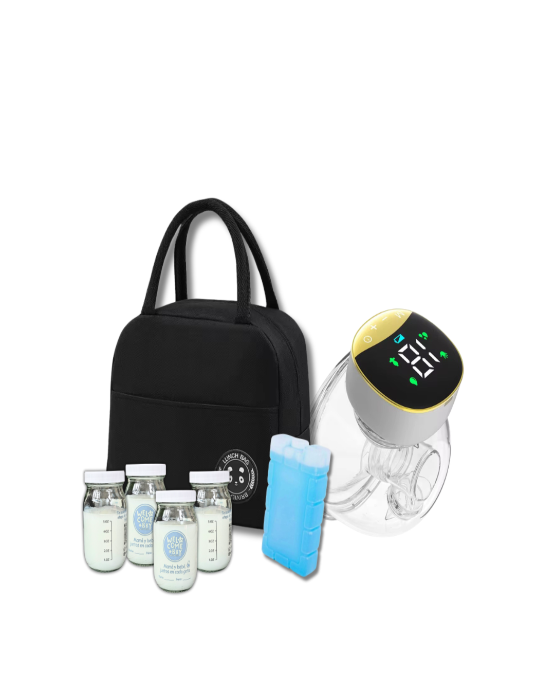 Kit transporte de Leche Materna con Extractor Manos libres sencillo