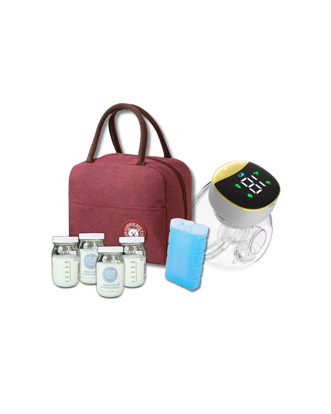 Kit transporte de Leche Materna con Extractor Manos libres sencillo