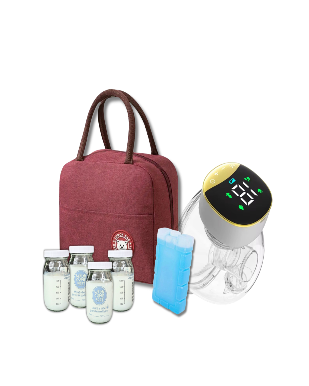 Kit transporte de Leche Materna con Extractor Manos libres sencillo