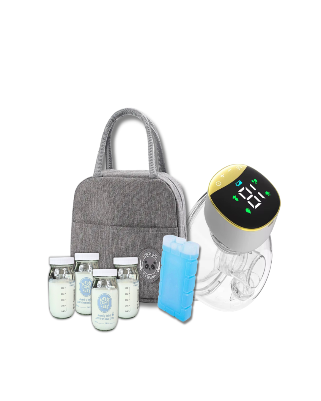 Kit transporte de Leche Materna con Extractor Manos libres sencillo