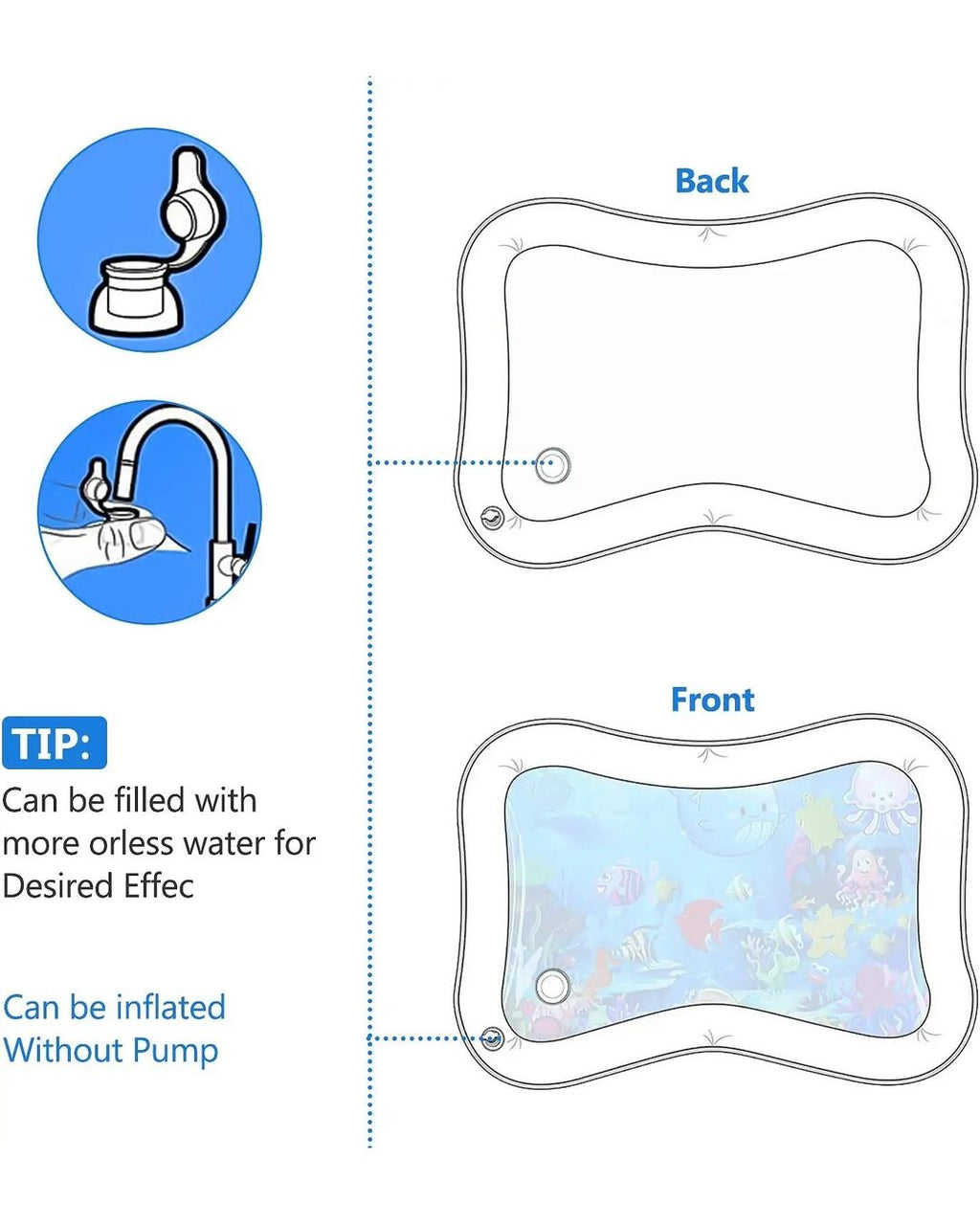 Tapete de agua inflable para bebé