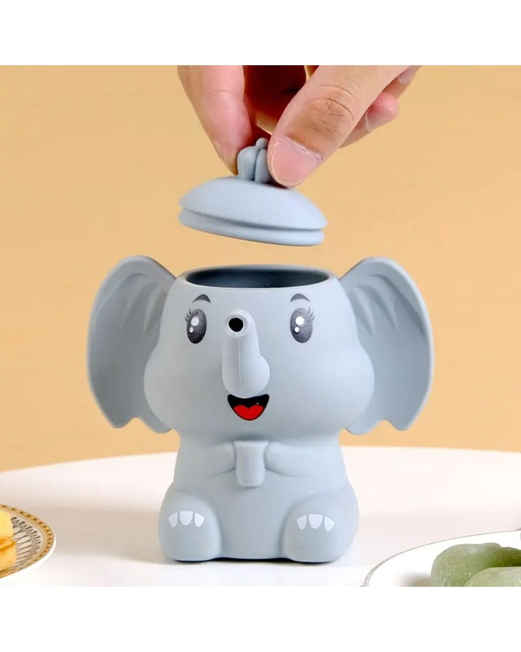 Vasito de silicona en forma de elefante para bebé