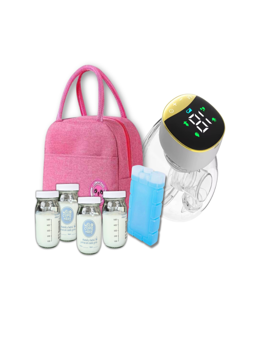Kit transporte de Leche Materna con Extractor Manos libres sencillo