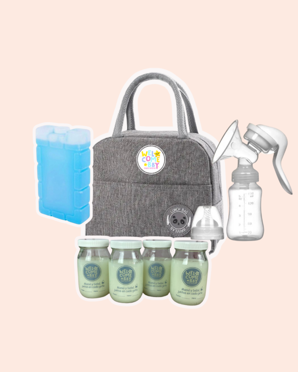 Kit Transporte de leche materna con extractor manual